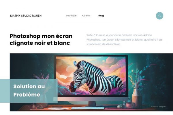 Photoshop mon écran clignote noir et blanc